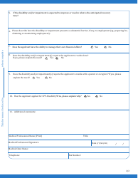 Form D Disability Assessment - Northwest Territories, Canada, Page 2