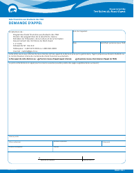 Document preview: Forme NWT9000 Aide Financiere Aux Etudiants DES Tno Demande D'appel - Northwest Territories, Canada (French)