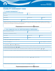 Form NWT9008 Disability Assessment Form - Northwest Territories, Canada, Page 2