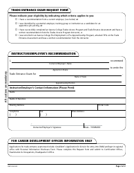 Form NWT8816 Trade Entrance Exam Request Form - Northwest Territories, Canada, Page 2