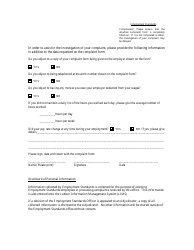Form 1 &quot;Complaint Form&quot; - Northwest Territories, Canada
