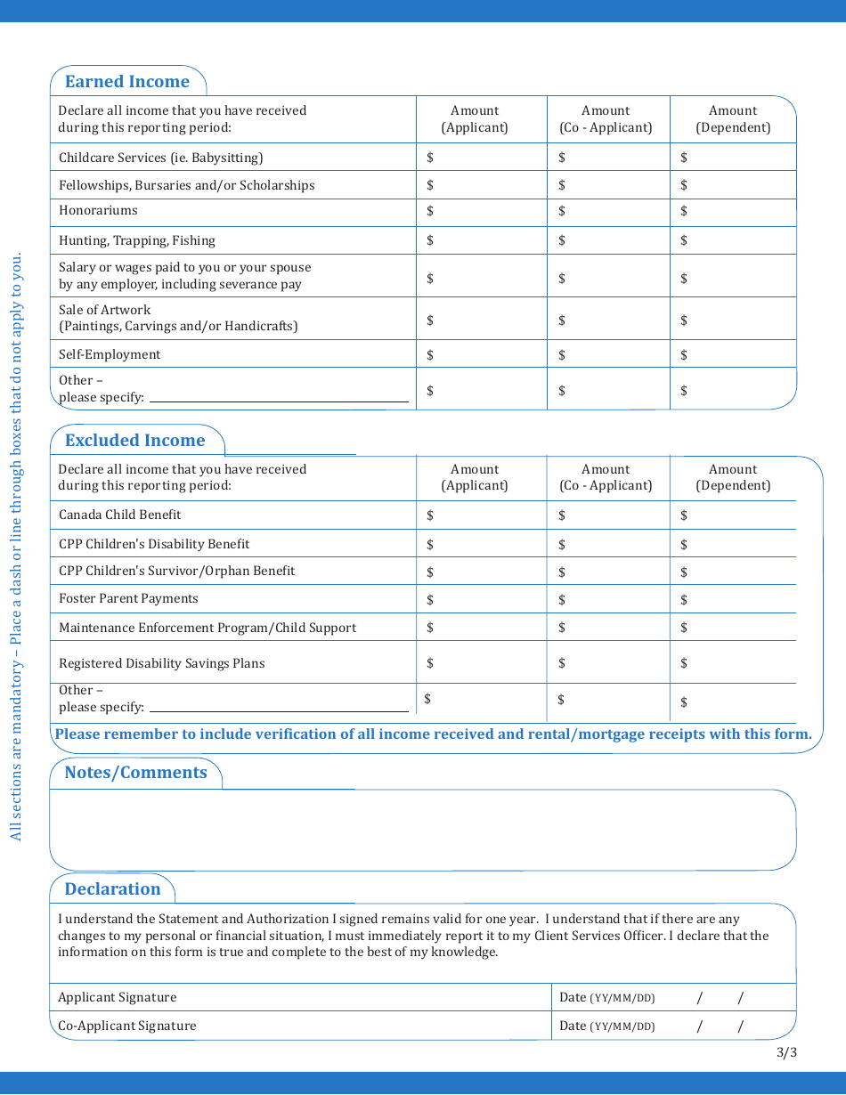 Form A Reporting Form - Northwest Territories, Canada, Page 3