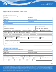 Document preview: Application for Income Assistance - Northwest Territories, Canada
