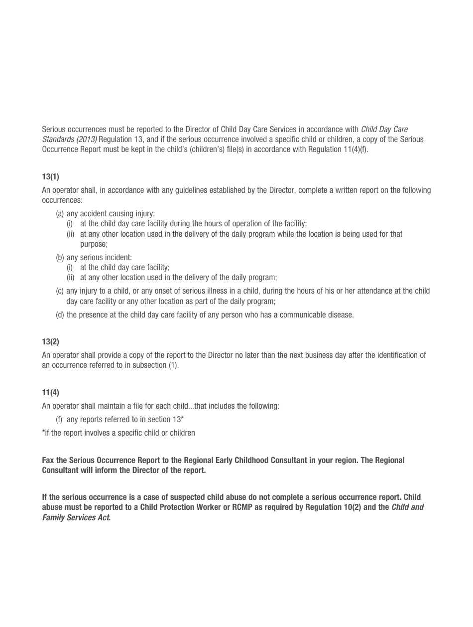 Form NWT6018 Serious Occurrence Report - Northwest Territories, Canada, Page 2