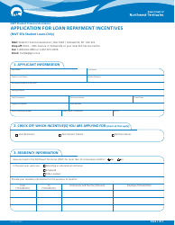 Form NWT9001 Application for Loan Repayment Incentives - Northwest Territories, Canada, Page 3