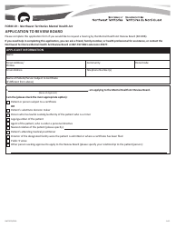 Form 19 (NWT9070) &quot;Application to Review Board&quot; - Northwest Territories, Canada