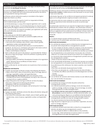 Form NWT8627 Application for Certificate of Birth, Marriage, Death - Northwest Territories, Canada (English/French), Page 3