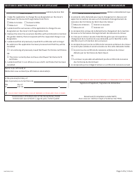 Form NWT8996 Change of Sex Designation Under 19 Years of Age - Northwest Territories, Canada (English/French), Page 2