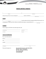 Document preview: Driver Abstract Request - Northwest Territories, Canada