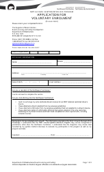Document preview: Application for Voluntary Enrollment - Northwest Territories, Canada