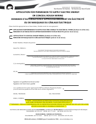 Document preview: Application for Permission to Supply Electric Energy or Conceal Rough Wiring - Northwest Territories, Canada (English/French)