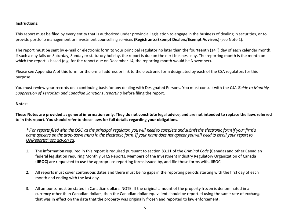 Monthly Suppression of Terrorism and Canadian Sanctions Report - Canada, Page 5