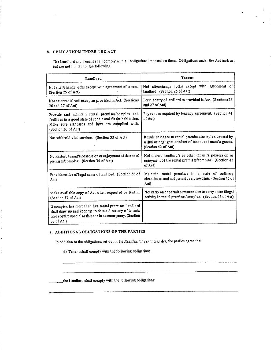 Tenancy Agreement - Northwest Territories, Canada, Page 4