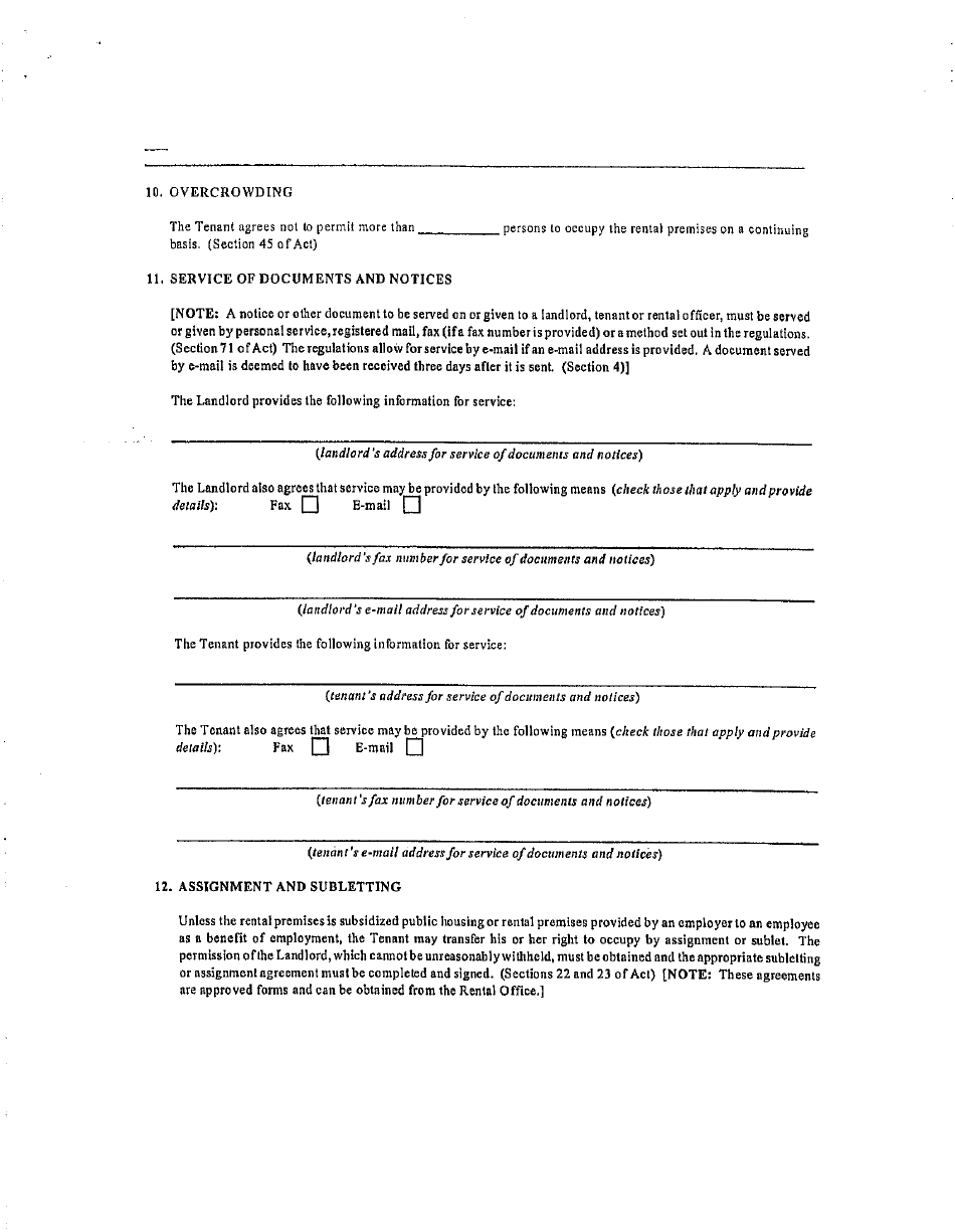 Tenancy Agreement - Northwest Territories, Canada, Page 5