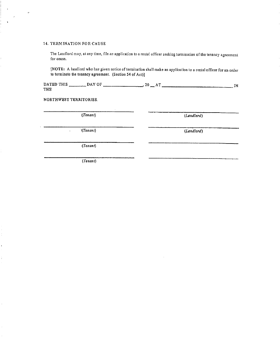 Tenancy Agreement - Northwest Territories, Canada, Page 7