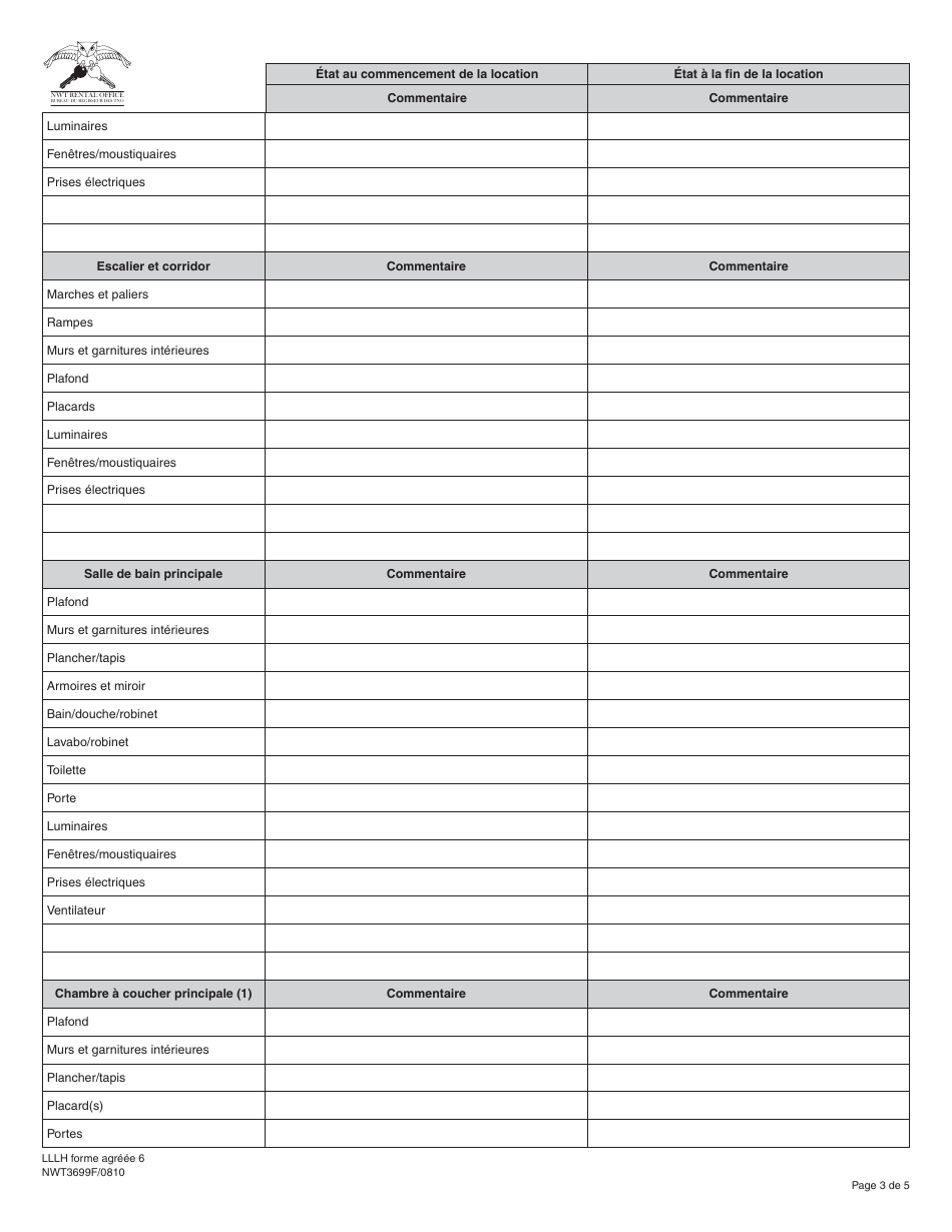 Forme 6 (NWT3699) Rapport Dinspection Initiale Et Dinspection Finale - Northwest Territories, Canada (French), Page 3
