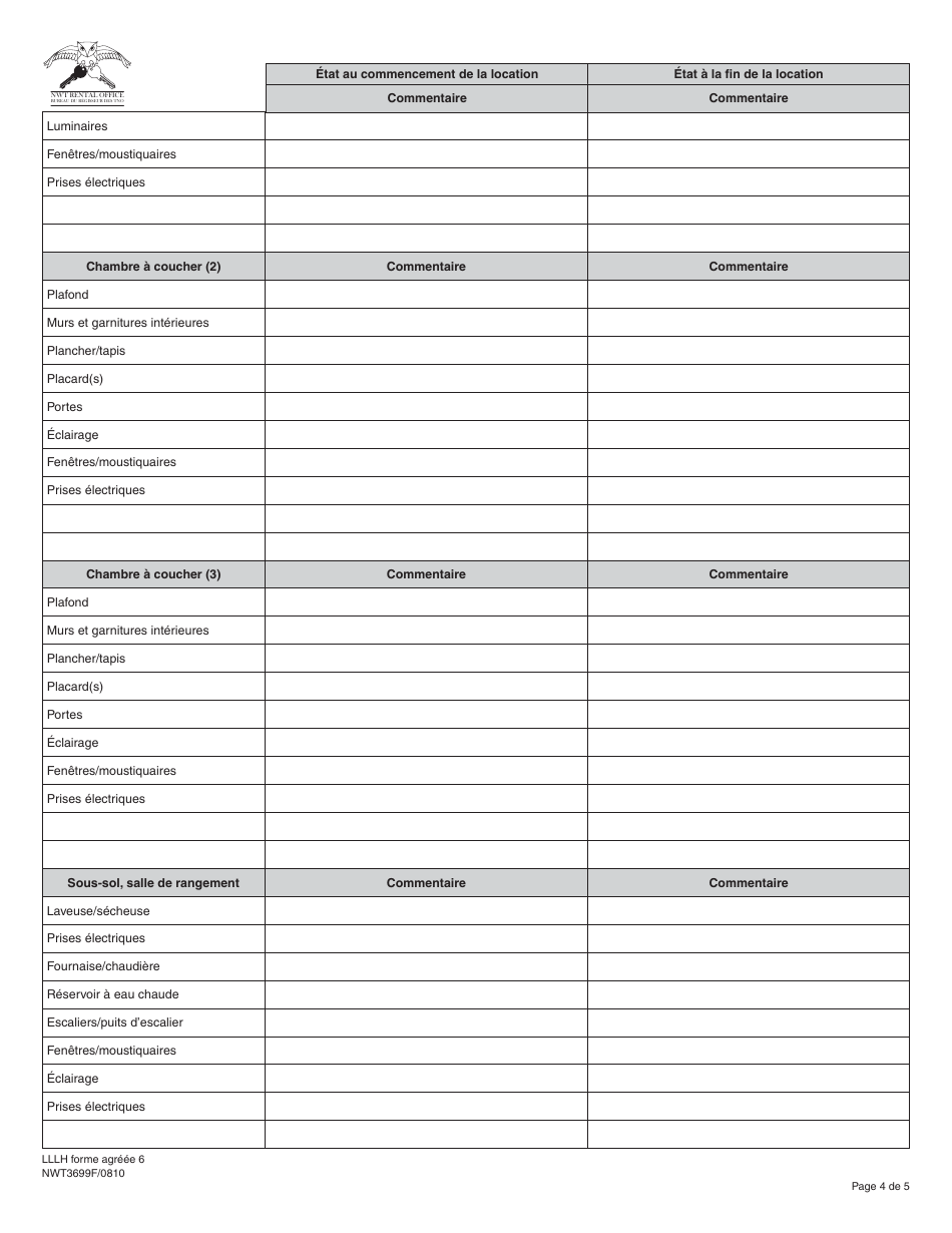 Forme 6 (NWT3699) Rapport Dinspection Initiale Et Dinspection Finale - Northwest Territories, Canada (French), Page 4