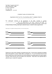 &quot;Consent and Authorization Application to the Court for a Guardianship and/or Trusteeship Order&quot; - Northwest Territories, Canada