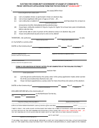 &quot;Proxy Certificate Application Form for the Election of Councillor&quot; - Northwest Territories, Canada