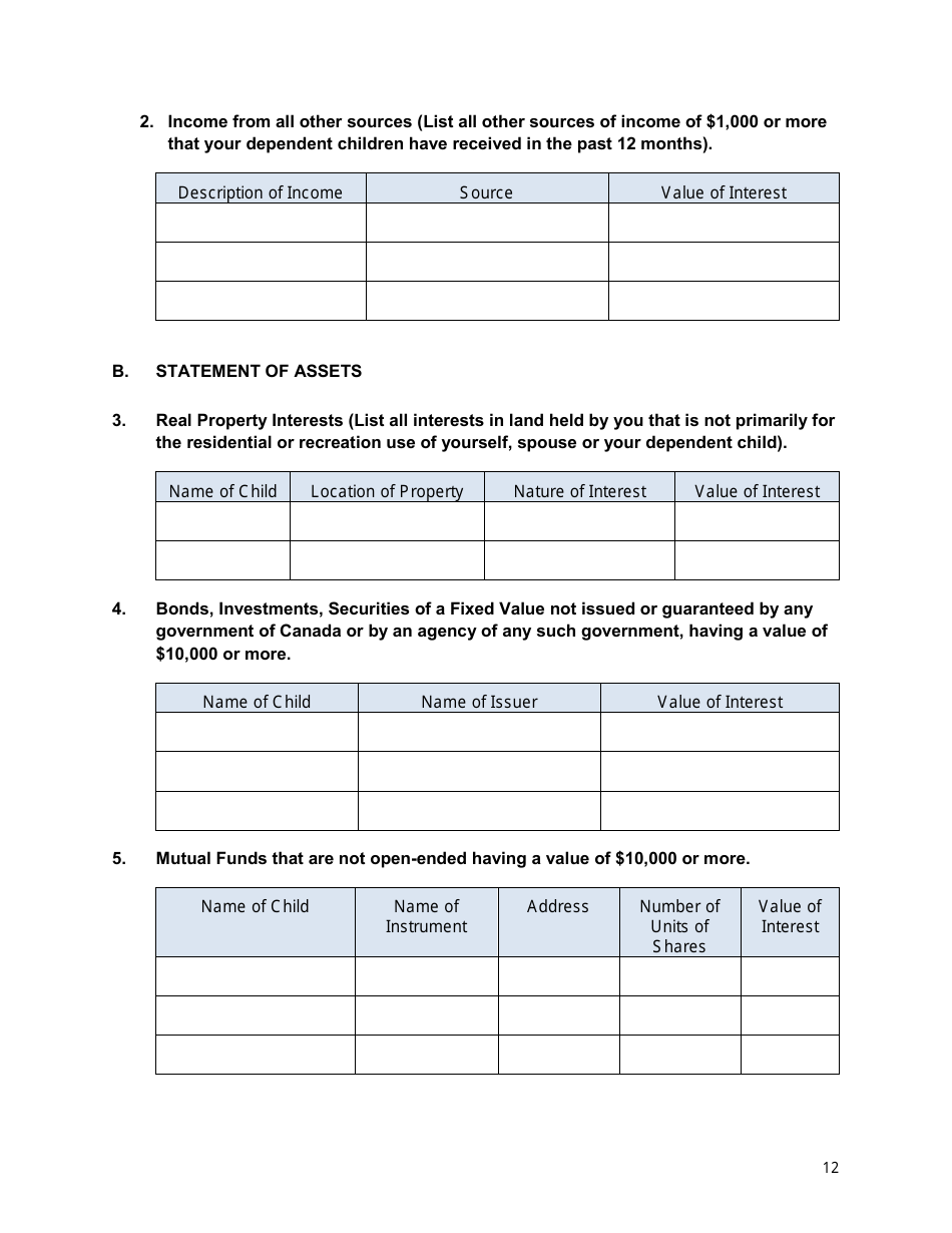 Appendix B Confidential Disclosure Report (Deputy Head) - Nunavut, Canada, Page 12