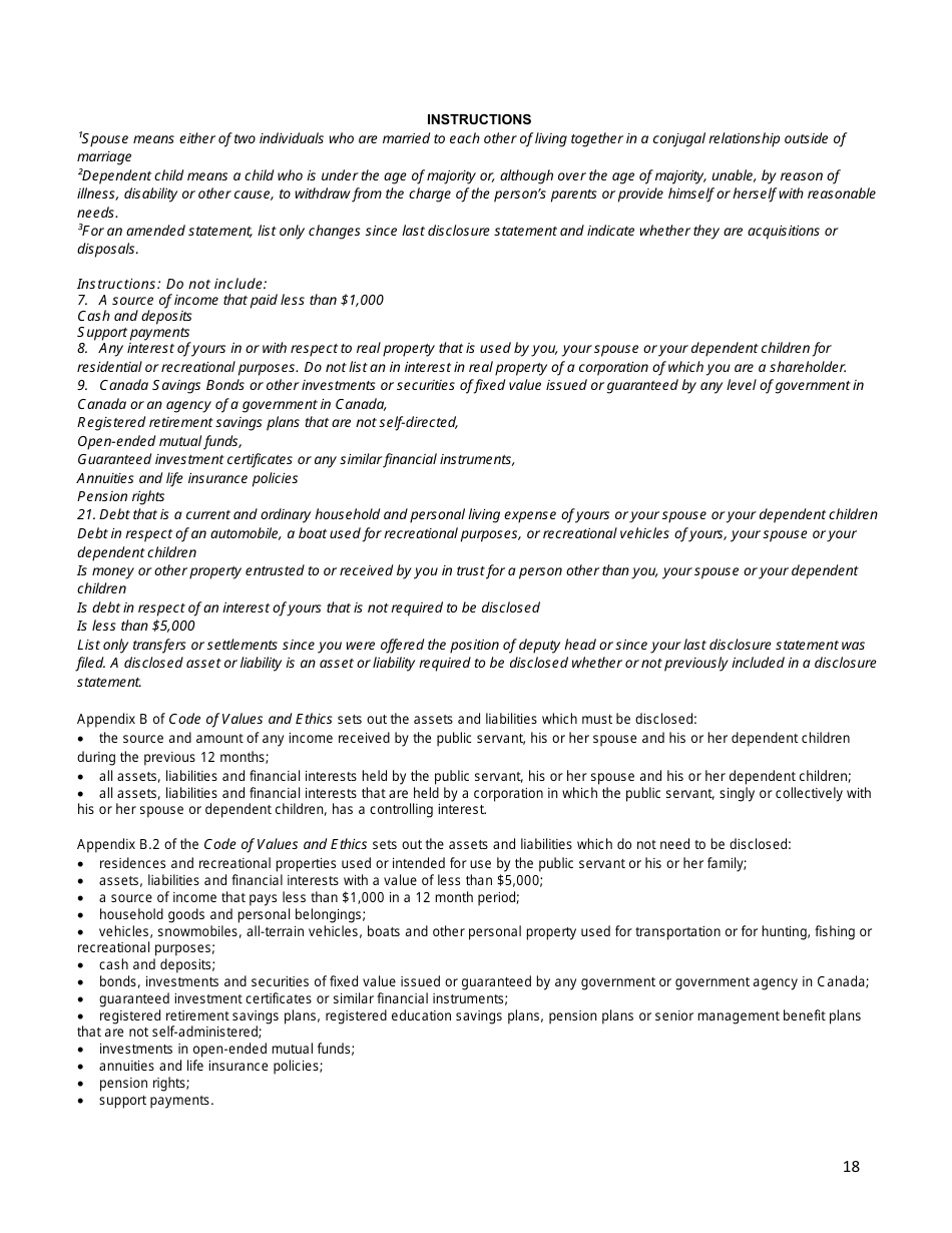 Appendix B Confidential Disclosure Report (Deputy Head) - Nunavut, Canada, Page 18