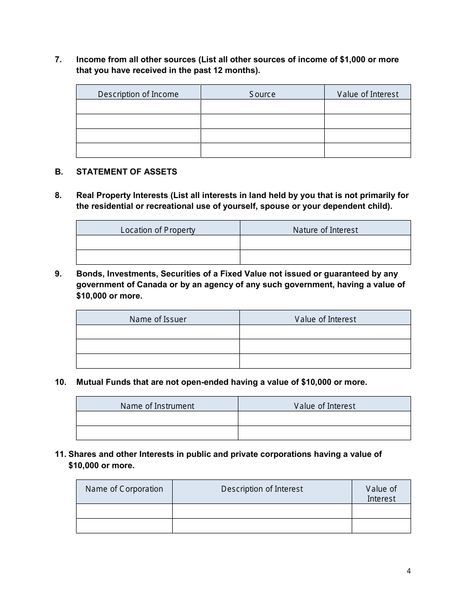 Appendix B Confidential Disclosure Report (Deputy Head) - Nunavut, Canada, Page 4
