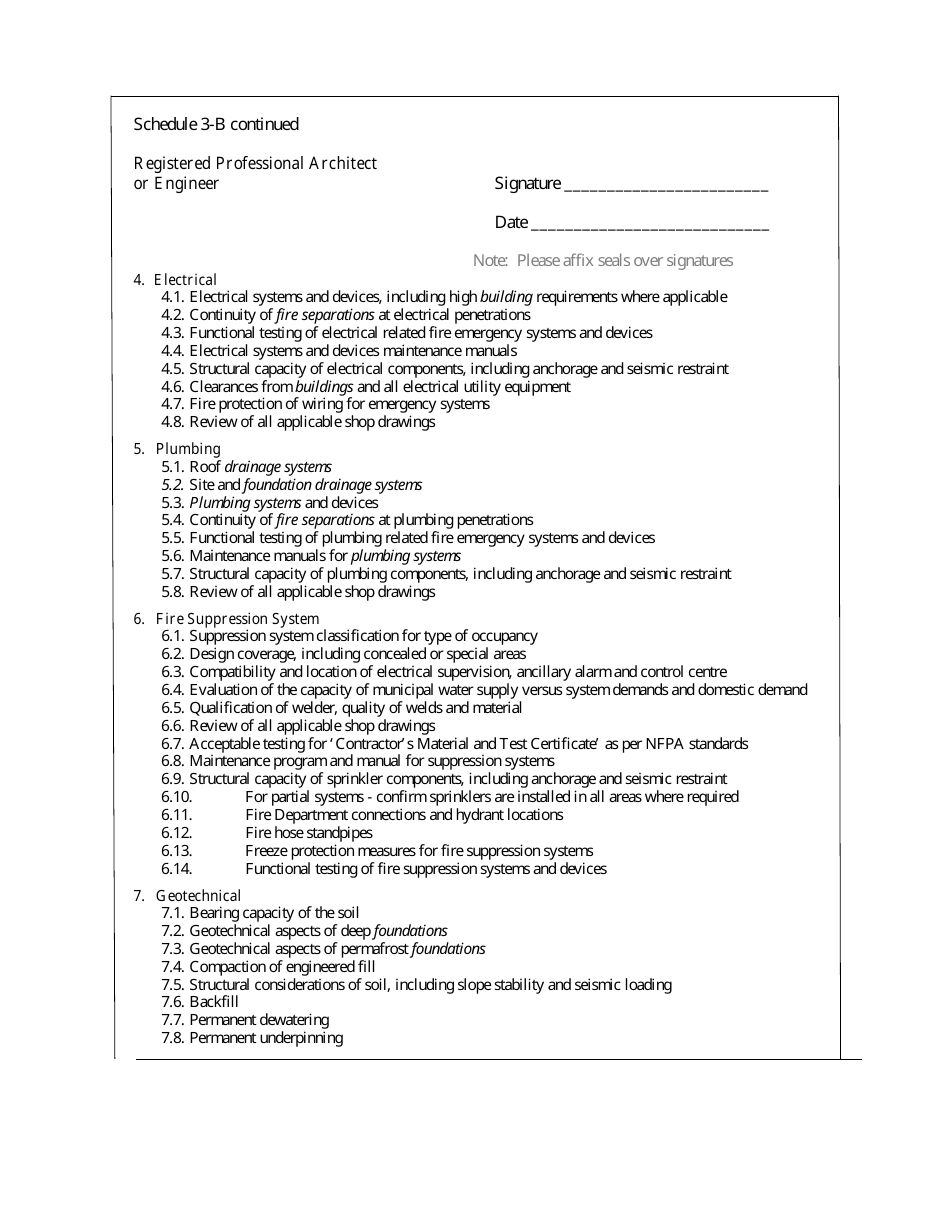 Schedule 3-B Letter Confirming Engagement - Registered Professional for Design and Field Review - Nunavut, Canada, Page 4