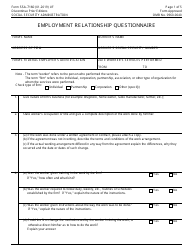 Form SSA-7160 Employment Relationship Questionnaire