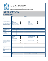 Document preview: Building Permit Application - Nunavut, Canada