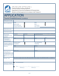 Tourist Establishment Licence Application - Nunavut, Canada