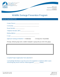 Wildlife Damage Prevention Program General Application Form - Nunavut, Canada