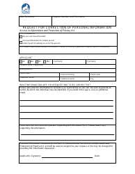 Document preview: Request for Correction of Personal Information - Nunavut, Canada