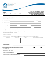 Document preview: Form 5 Application for an Insurance Salesperson's Licence - Nunavut, Canada