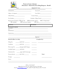 Document preview: Electronic/Fax Filing Request - Sheriff - Nunavut, Canada