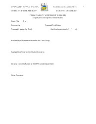 Form 6B &quot;Trial Viability Assessment&quot; - Nunavut, Canada