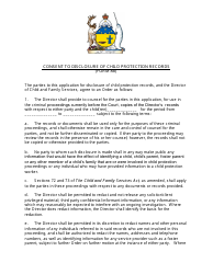 Form 8B &quot;Consent to Disclosure of Child Protection Records&quot; - Nunavut, Canada