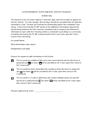 Document preview: Form 10A Extraordinary Supplemental Docket Request - Nunavut, Canada