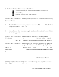 Form 21 H Notice of Motion - Nunavut, Canada, Page 2
