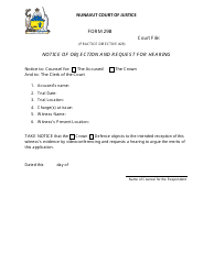 Document preview: Form 29B Notice of Objection and Request for Hearing - Nunavut, Canada