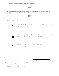 Form 21K Order Confirming Apprehension and Child Protection Order Issued on Consent - Nunavut, Canada, Page 2