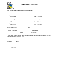 Form 28A Confirmation of Appointment - Nunavut, Canada, Page 2