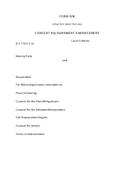 Document preview: Form 32B Consent Adjournment Endorsement - Nunavut, Canada