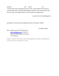 Form 32B Consent Adjournment Endorsement - Nunavut, Canada, Page 2