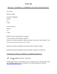 Document preview: Form 33B Special Criminal Chambers Scheduling Request - Nunavut, Canada