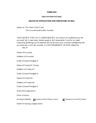 Form 36A Notice of Application for Forfeiture of Bail - Nunavut, Canada