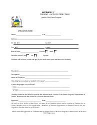 Form 1 Appendix E &quot;Application Form&quot; - Nunavut, Canada