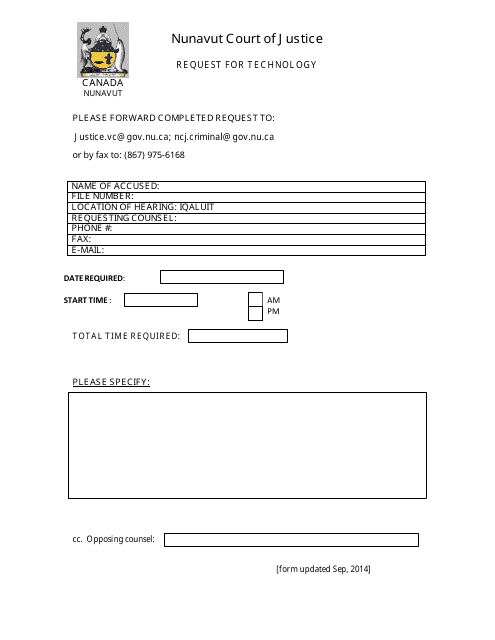 Request for Technology - Nunavut, Canada Download Pdf