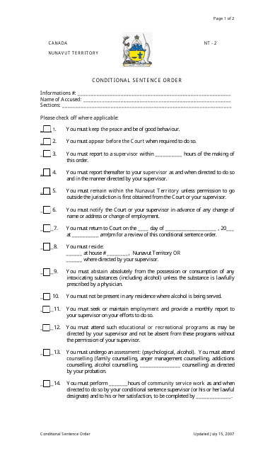 Form NT-2  Printable Pdf