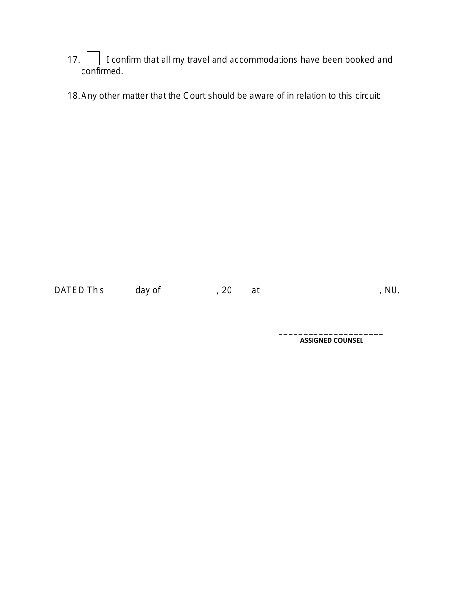 Form 24A Pre-circuit Memorandum (Defence) - Nunavut, Canada, Page 4