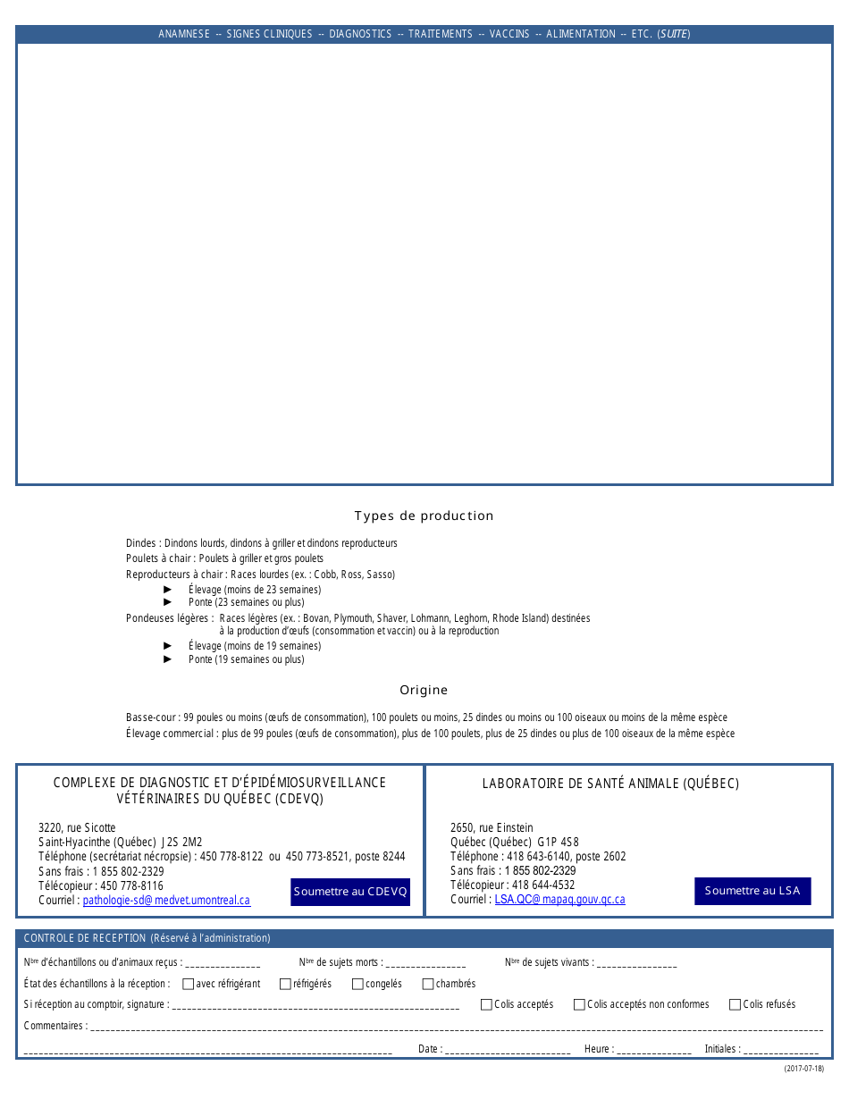 Necropsie - Aviaire - Quebec, Canada (French), Page 2